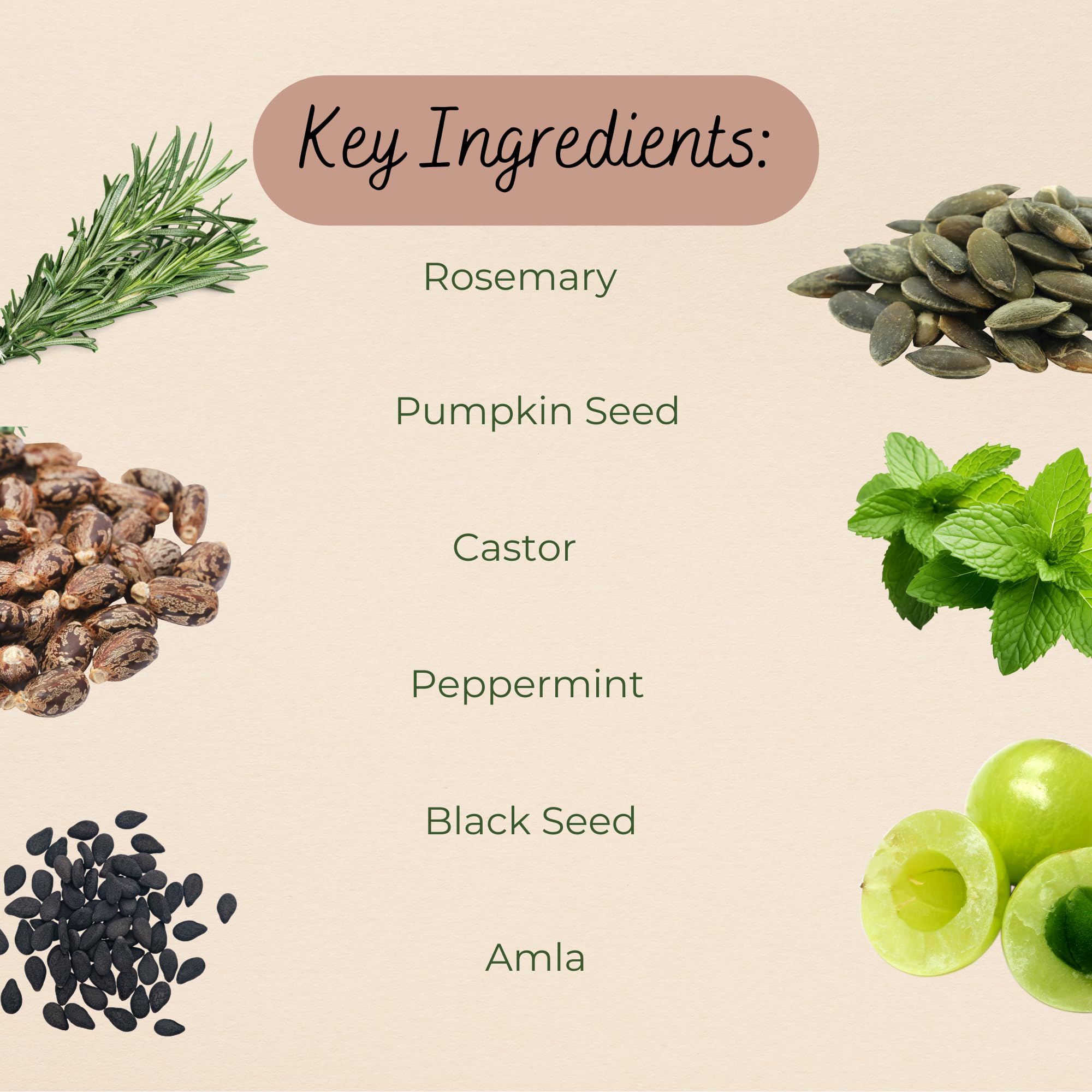 Lia Organics Hair Growth Oil ingredients featuring pumpkin seed for nourishment