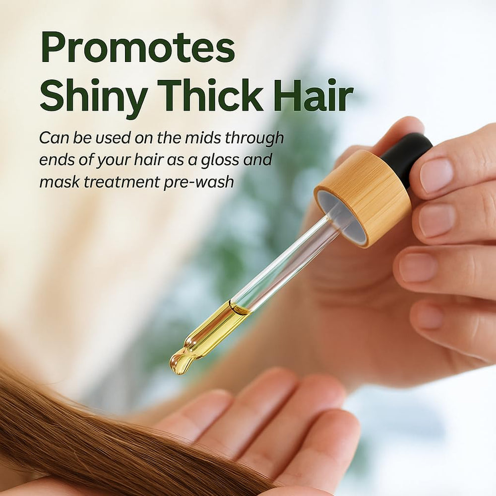 Lia Organics Hair Growth Oil being massaged into the scalp for conditioning