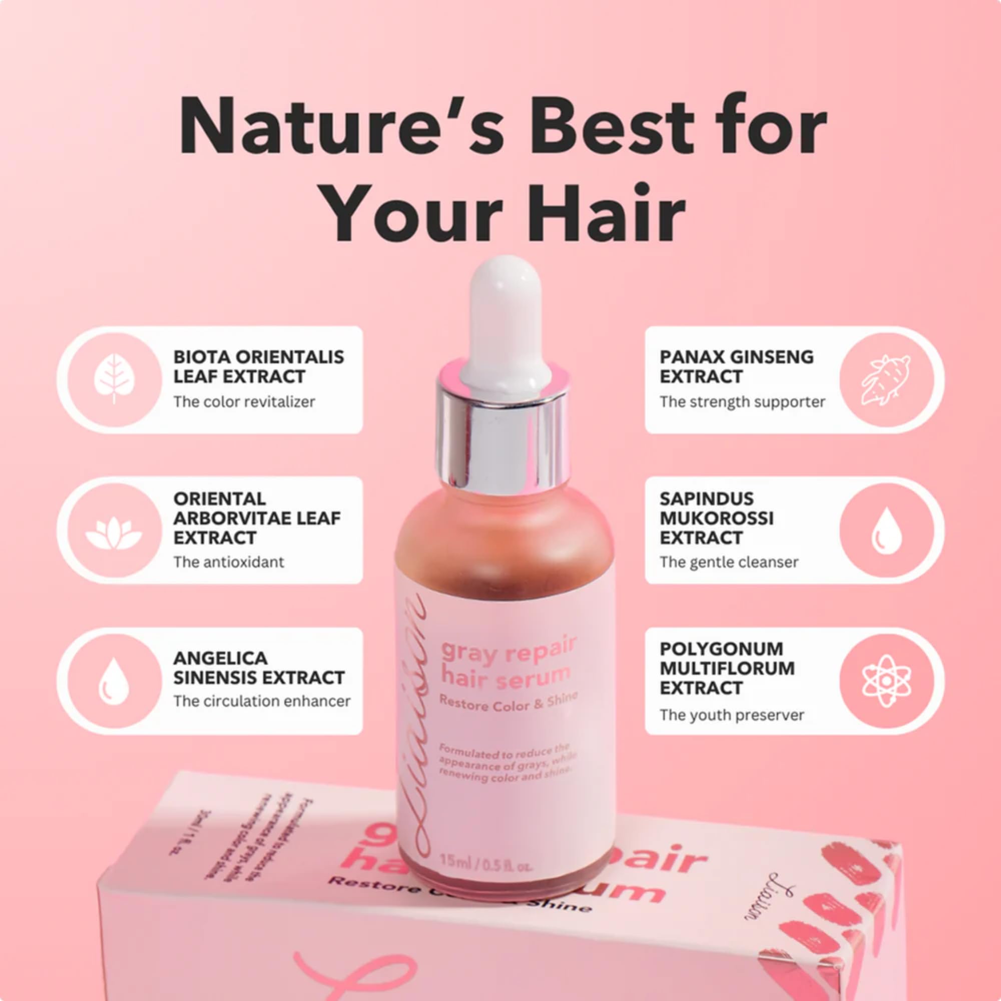 Liaison Gray Repair Serum applied to scalp for nourished roots
