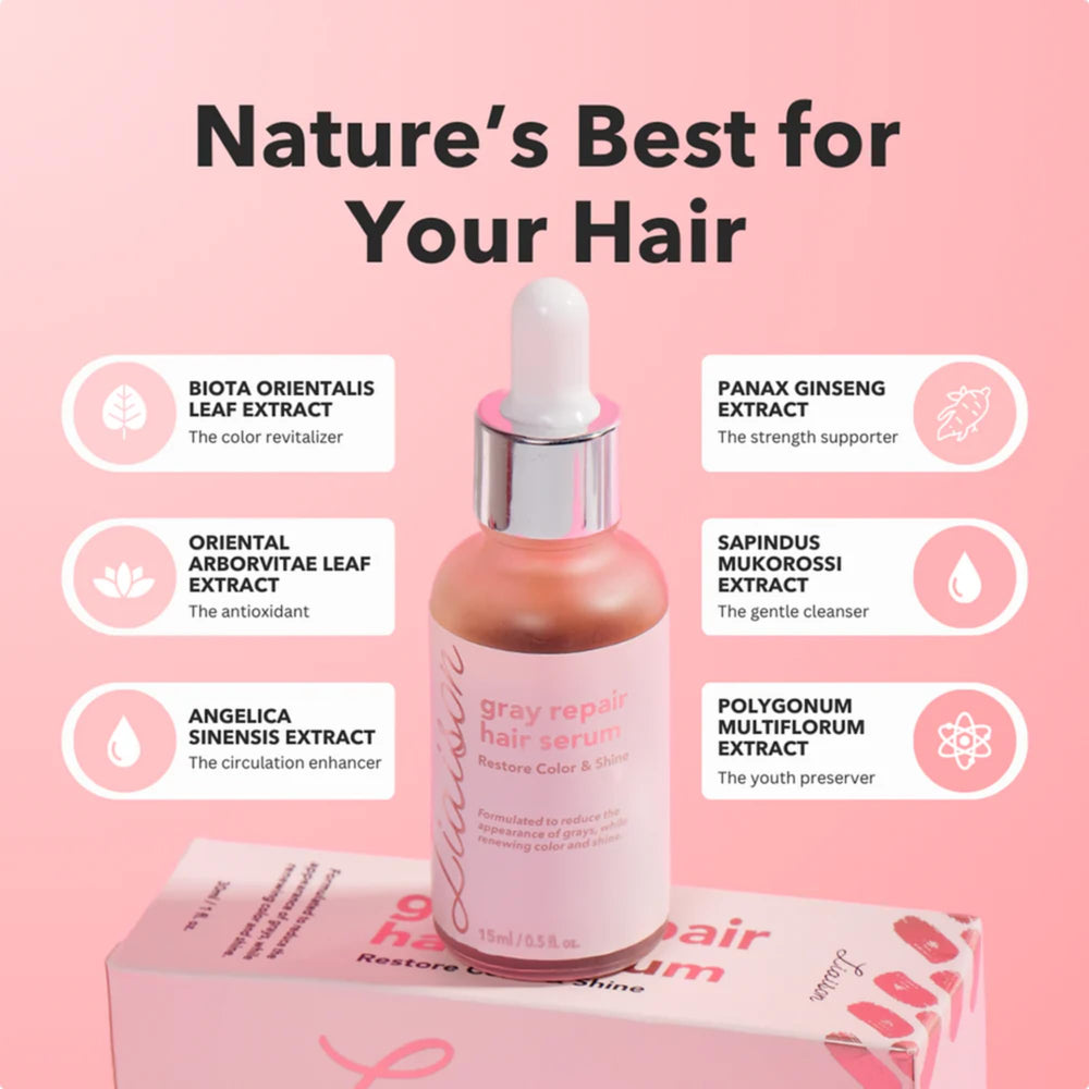 Liaison Gray Repair Serum applied to scalp for nourished roots