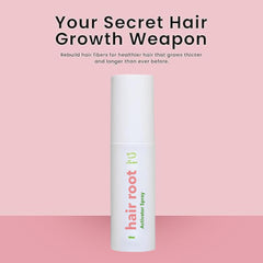Liaison Hair Root Activator Spray application mist, delivers targeted scalp coverage for follicle support.