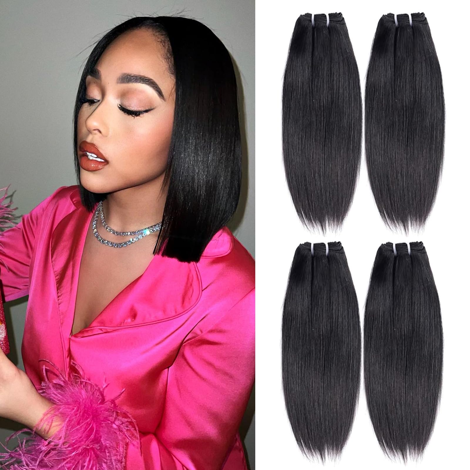 Liang Dian 12inch bundles pack shows full, natural-looking volume for quick style updates.