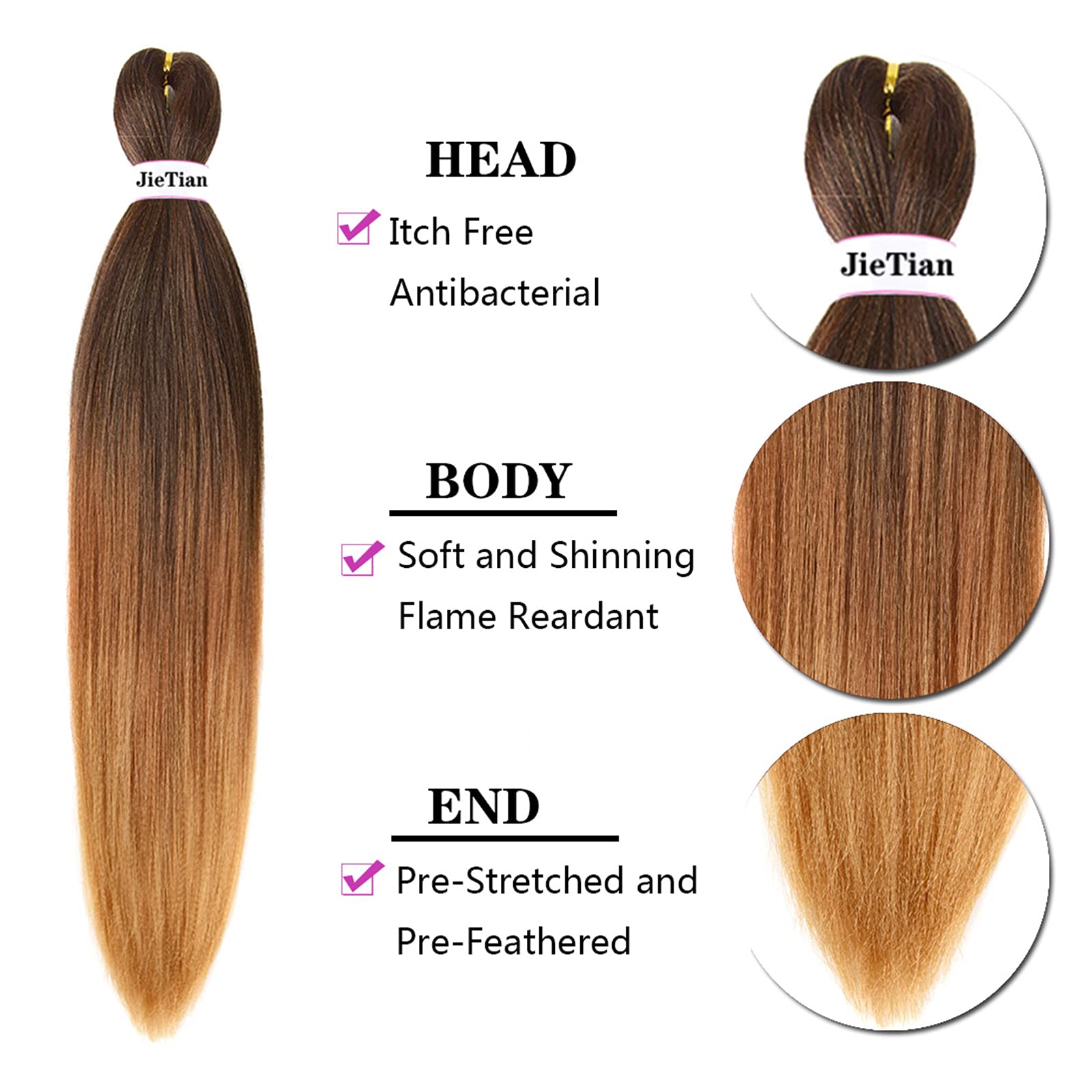 Liang Dian synthetic crochet braids 1B/30/27 color mix for versatile styling.