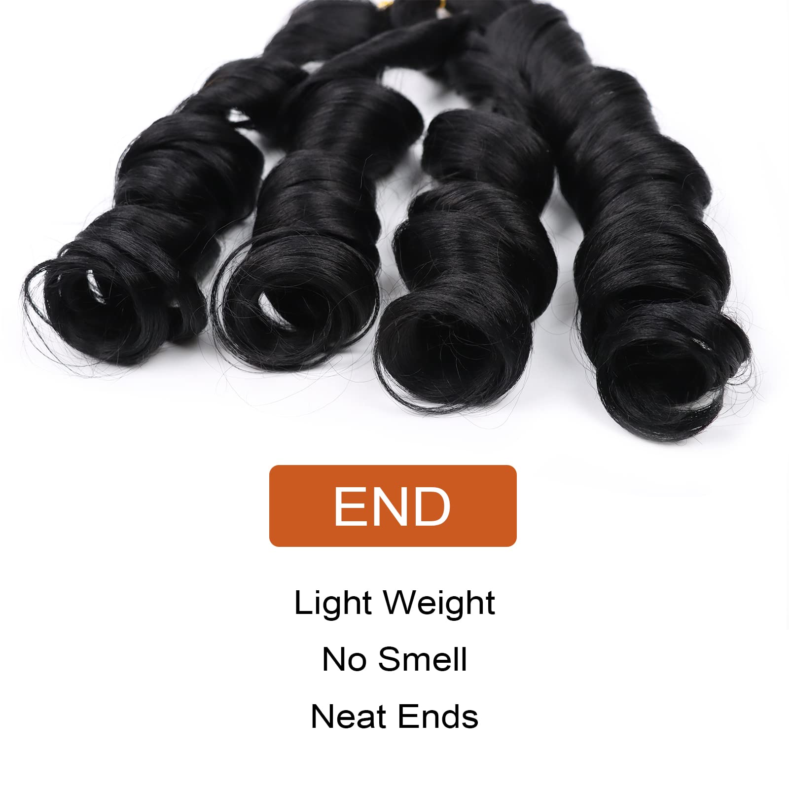 Lianzi 8-pack curly braiding hair set includes crochet needle and rubber bands.
