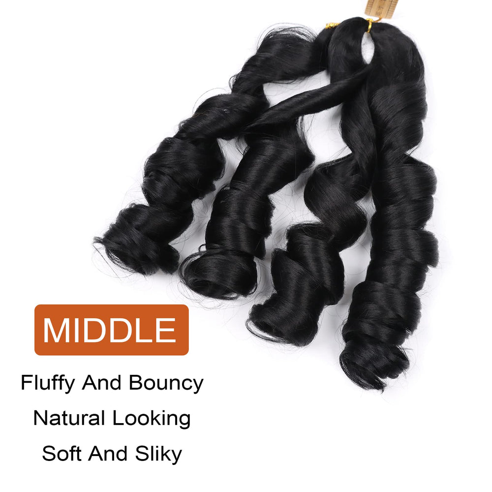 Lianzi 18-inch close-up shows silky texture of curly braiding hair.