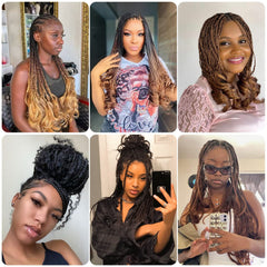 Lianzi natural black French curly braiding hair for seamless color match.