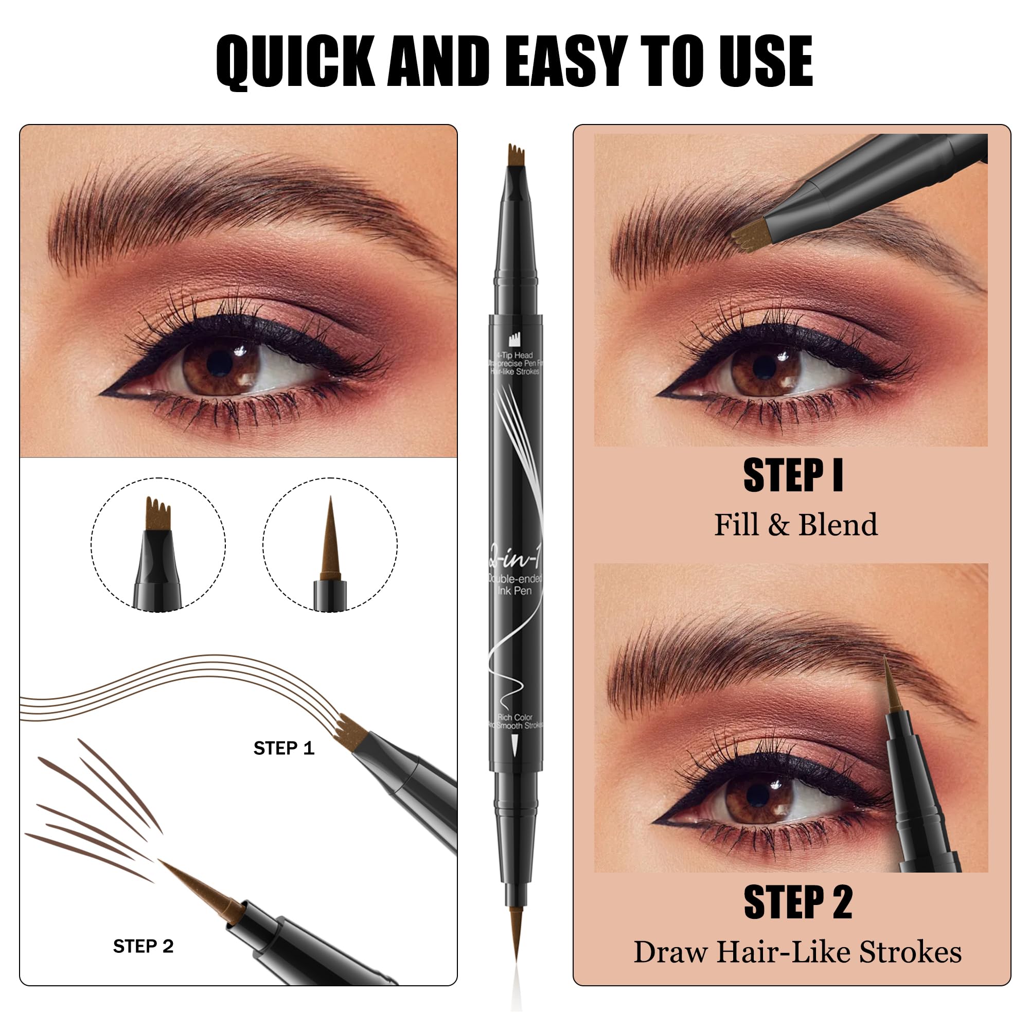 Liayozl waterproof brow pen offers smudge proof wear for workouts and outdoor activities