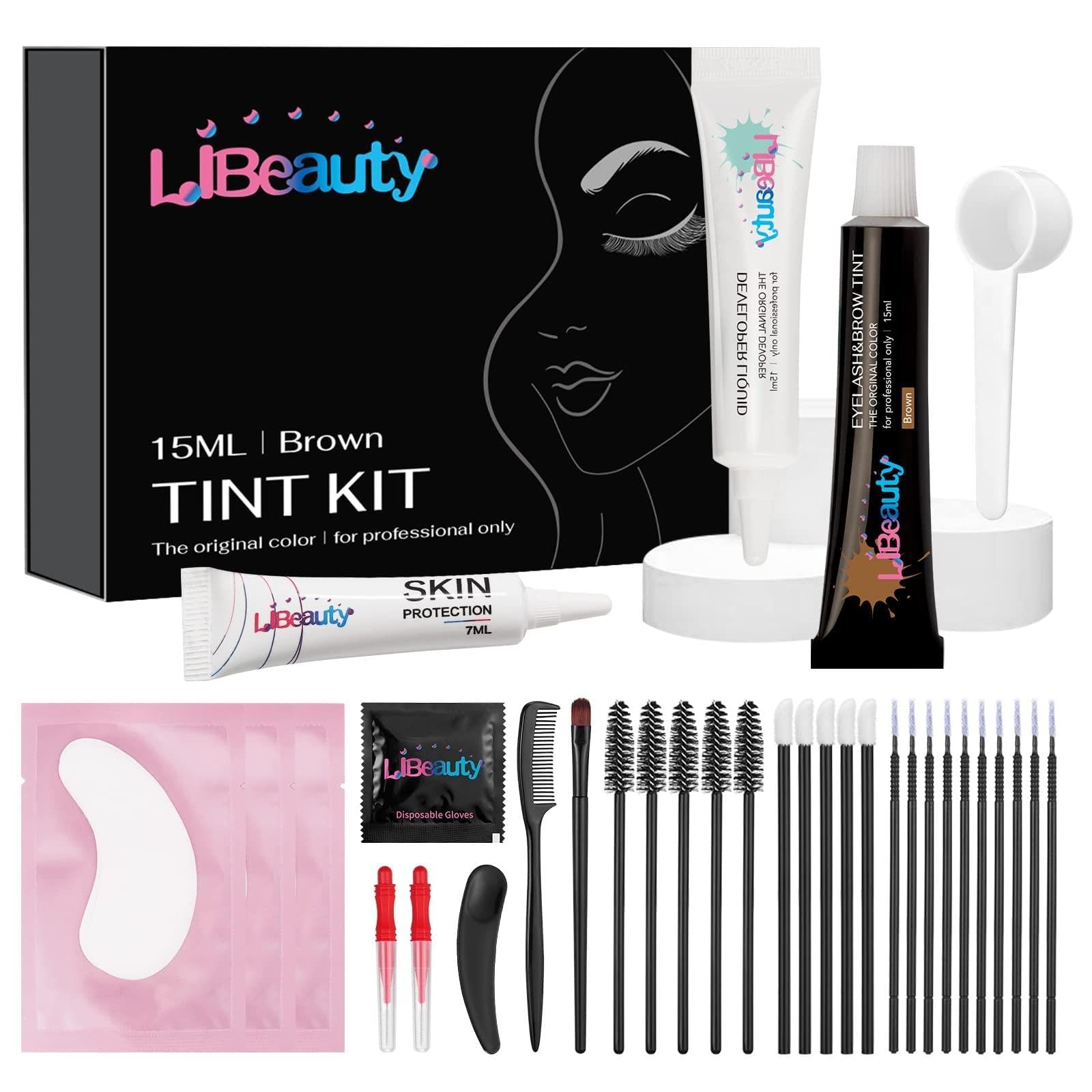 Libeauty box with eyelash and eyebrow color kit for easy at-home tinting.