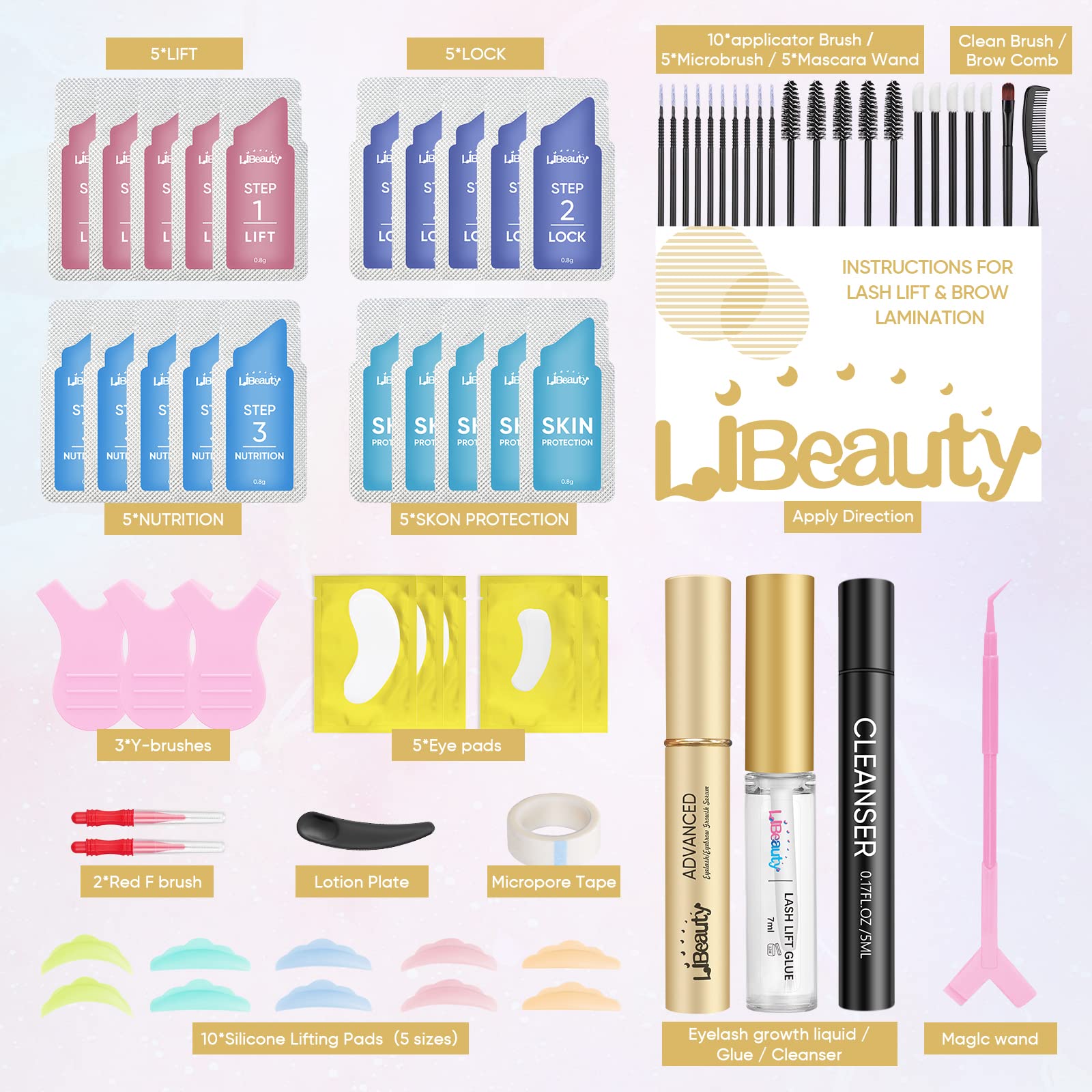 Libeauty brow lamination kit glue application for strong adhesion