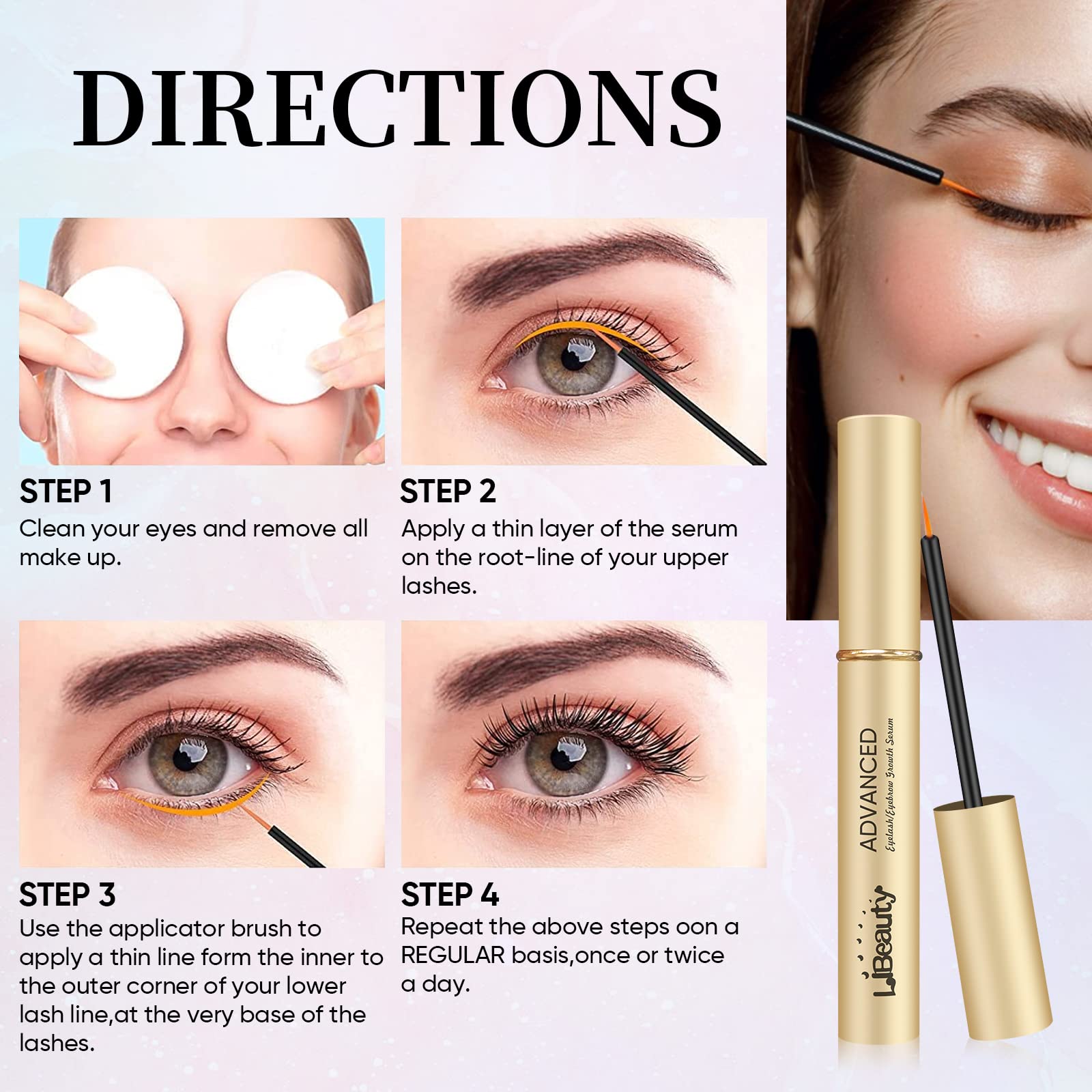 Libeauty lash growth serum tube promotes healthier lash follicles