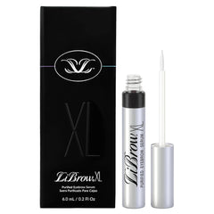 LiBrow purified eyebrow serum XL bottle showing easy daily use for fuller brows