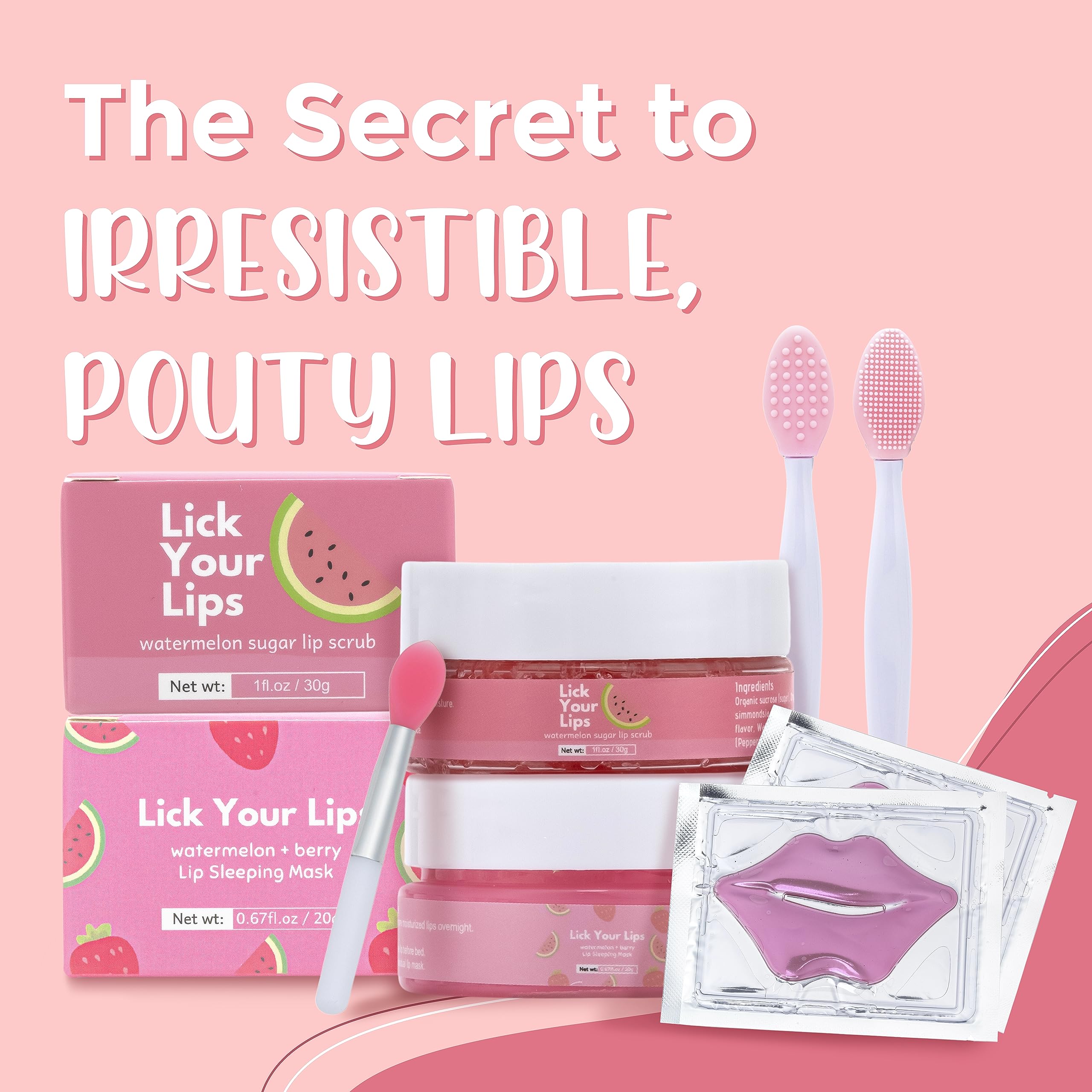 Lick Your Lips double-sided lip brush ready for gentle lip exfoliation.