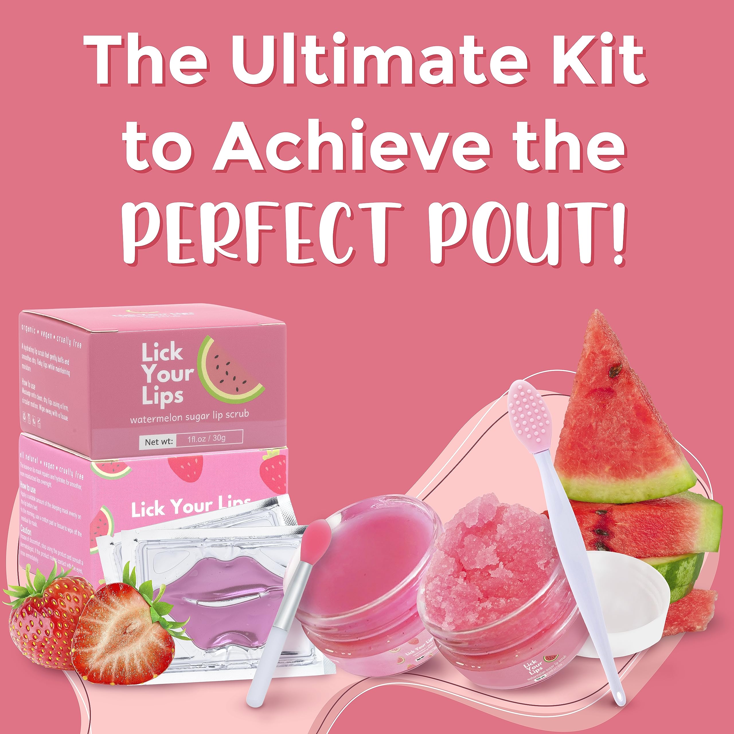 Lick Your Lips lip care set on a shelf ready to elevate routine.
