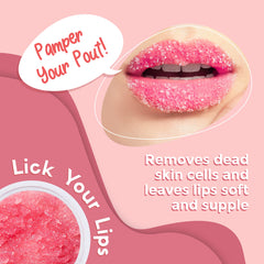 Applying Lick Your Lips Watermelon Sugar Lip Scrub during a relaxing at-home lip care routine