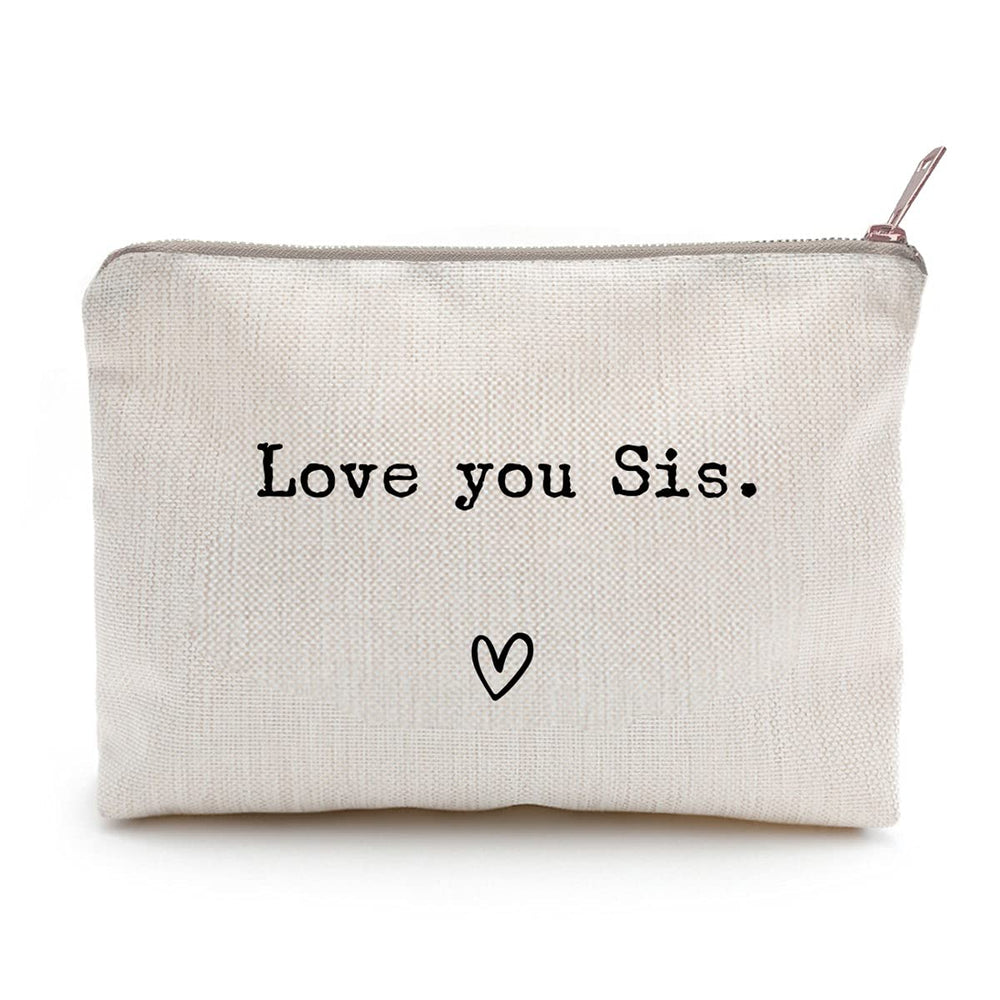 LICOBG Love You Sister makeup case, ideal for gifting and on-the-go organization.