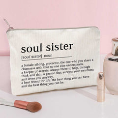 LICOBG Soul Sister makeup case zipper close-up with gold-tone hardware.
