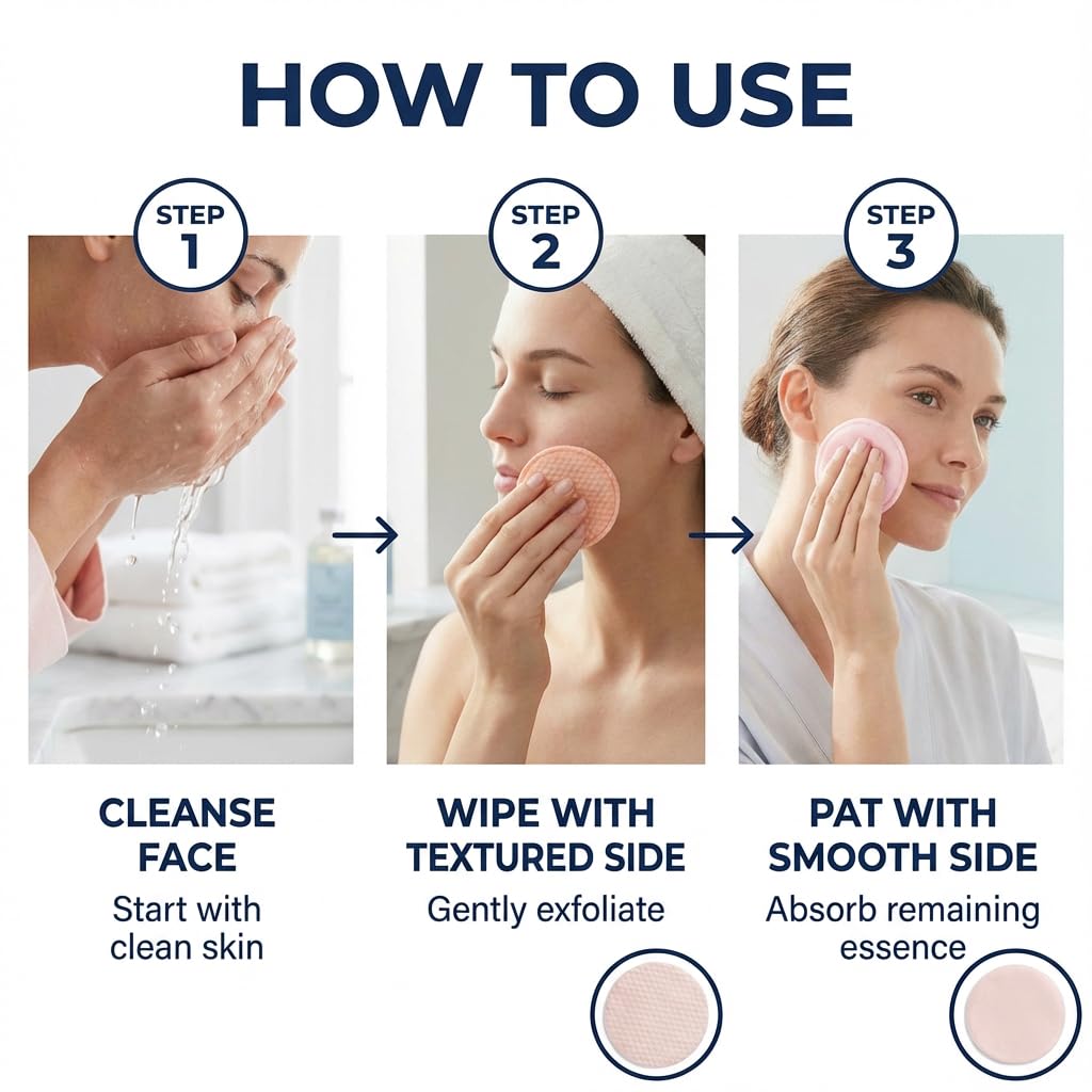 LICORNE generous 70 pads kit supports face, neck, and decolletage.