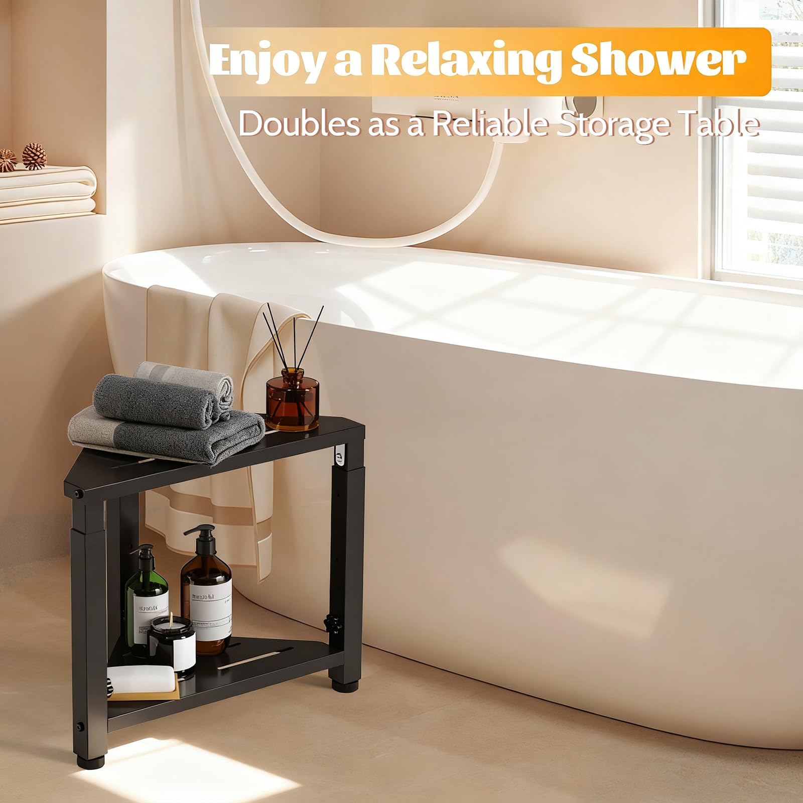 LIDTOP shower foot rest supporting up to 500 lb during daily use