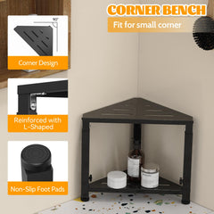 LIDTOP shower foot rest corner storage shelf in triangle design for organization