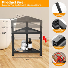 LIDTOP anti-slip feet on shower stool ensuring stability on wet floors