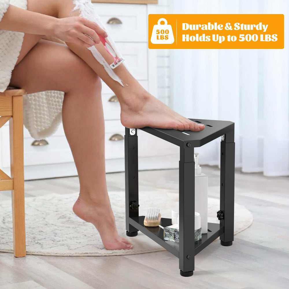 LIDTOP stainless steel shower stool highlighting durable construction for wet environments