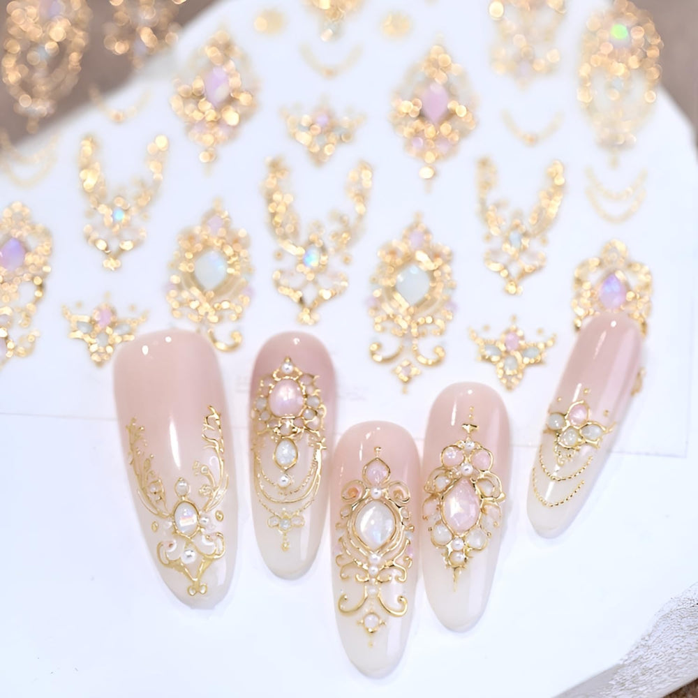 LIDUNANWU gold nail stickers designed for UV gel and nail art