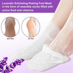 Liefiet Foot Mask highlights natural ingredients and lavender for gentle skin care.