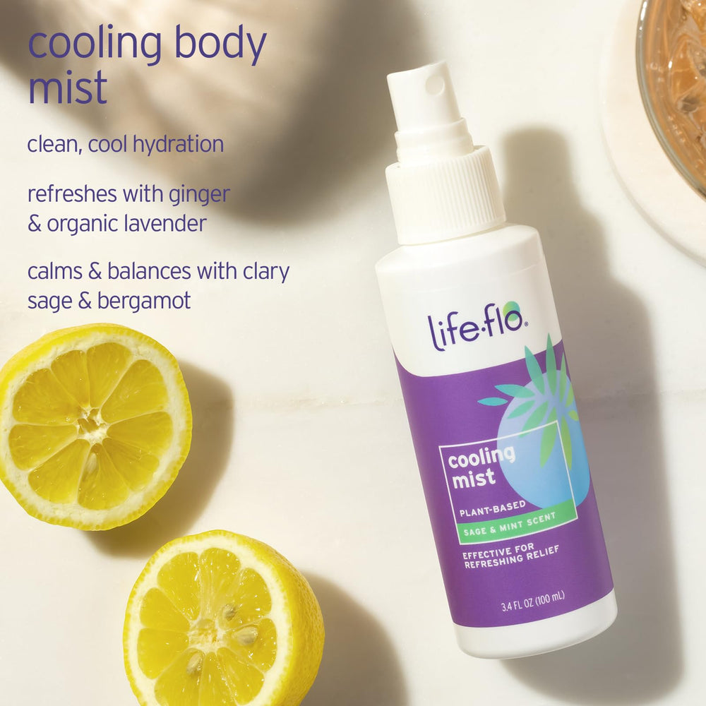 LIFE-FLO Cooling Mist aloe-lavender promotes soothing skin and refreshing feel.
