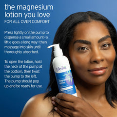 Life-Flo Magnesium Lotion being rubbed into skin during a massage