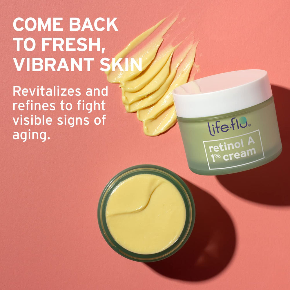LIFE-FLO Retinol Face Cream pea-sized amount ready for nightly use