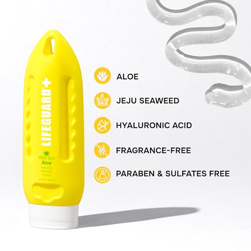 LIFEGUARD After Sun Aloe Gel application on skin demonstrates smooth, quick absorption