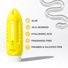 LIFEGUARD After Sun Aloe Gel application on skin demonstrates smooth, quick absorption