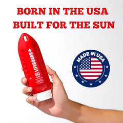 LIFEGUARD sunscreen on face and body during outdoor activity