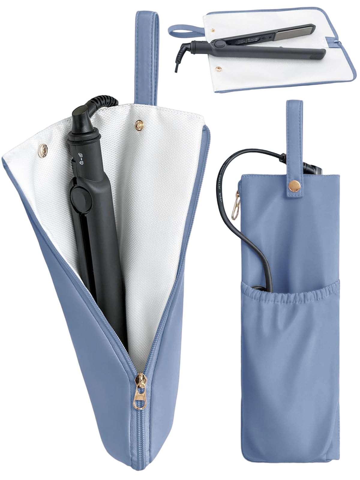Lifeplus blue holder-mat-hot-tools laid flat for easy organization of irons.