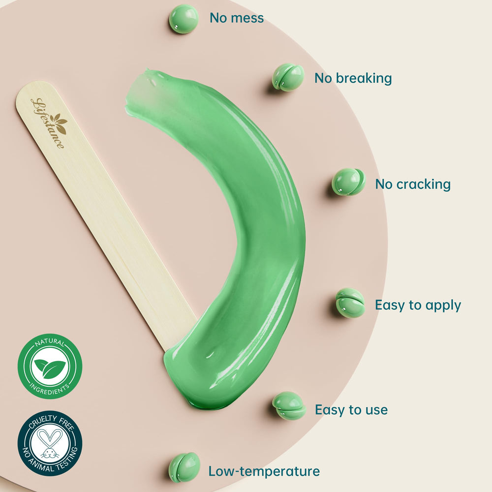 Facial waxing with Lifestance Aloe Vera Wax Beads for sensitive skin