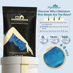 Close-up of Lifestance Chamomile Wax Beads for sensitive skin and gentle care
