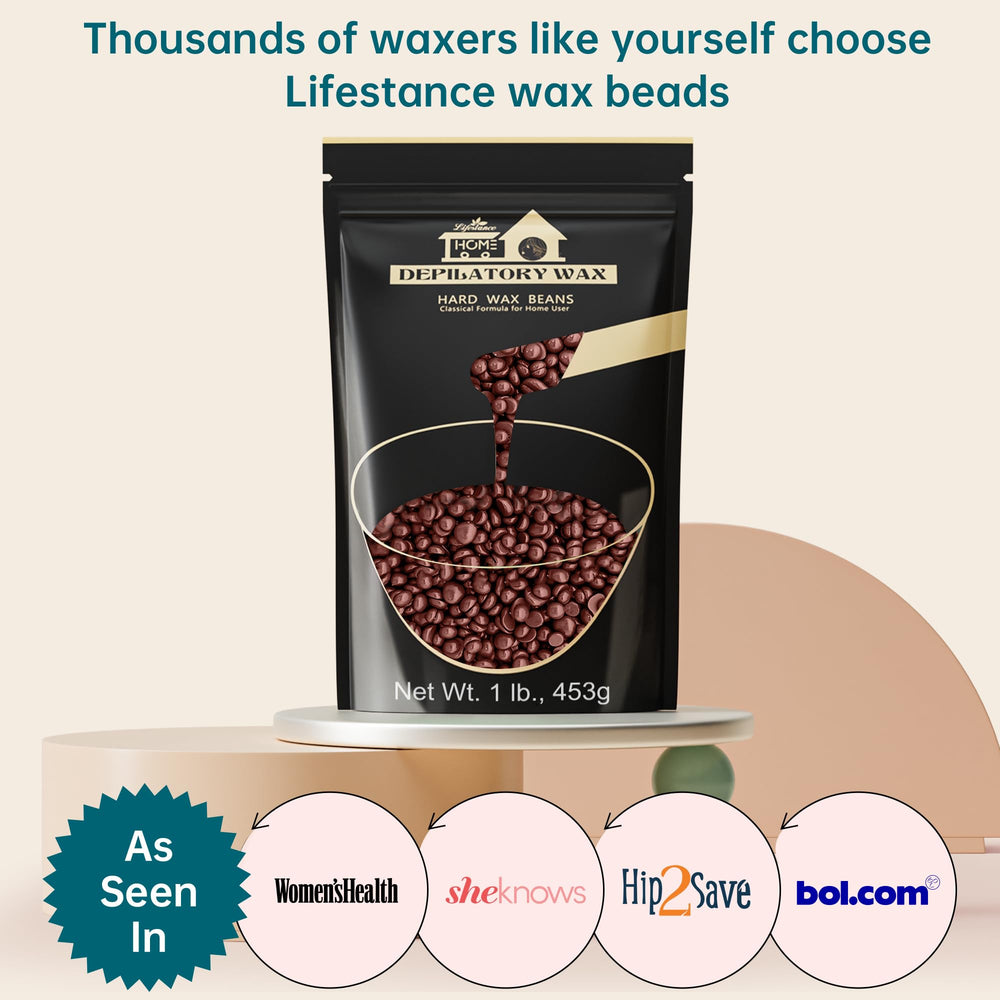 Lifestance Coffee Wax Beads suitable for bikini-area waxing with lower temp comfort.