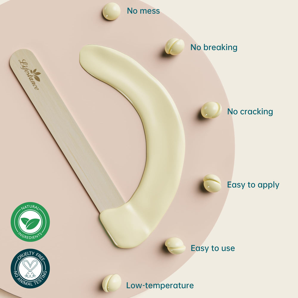 Eyebrow waxing with gentle beads for delicate shaping