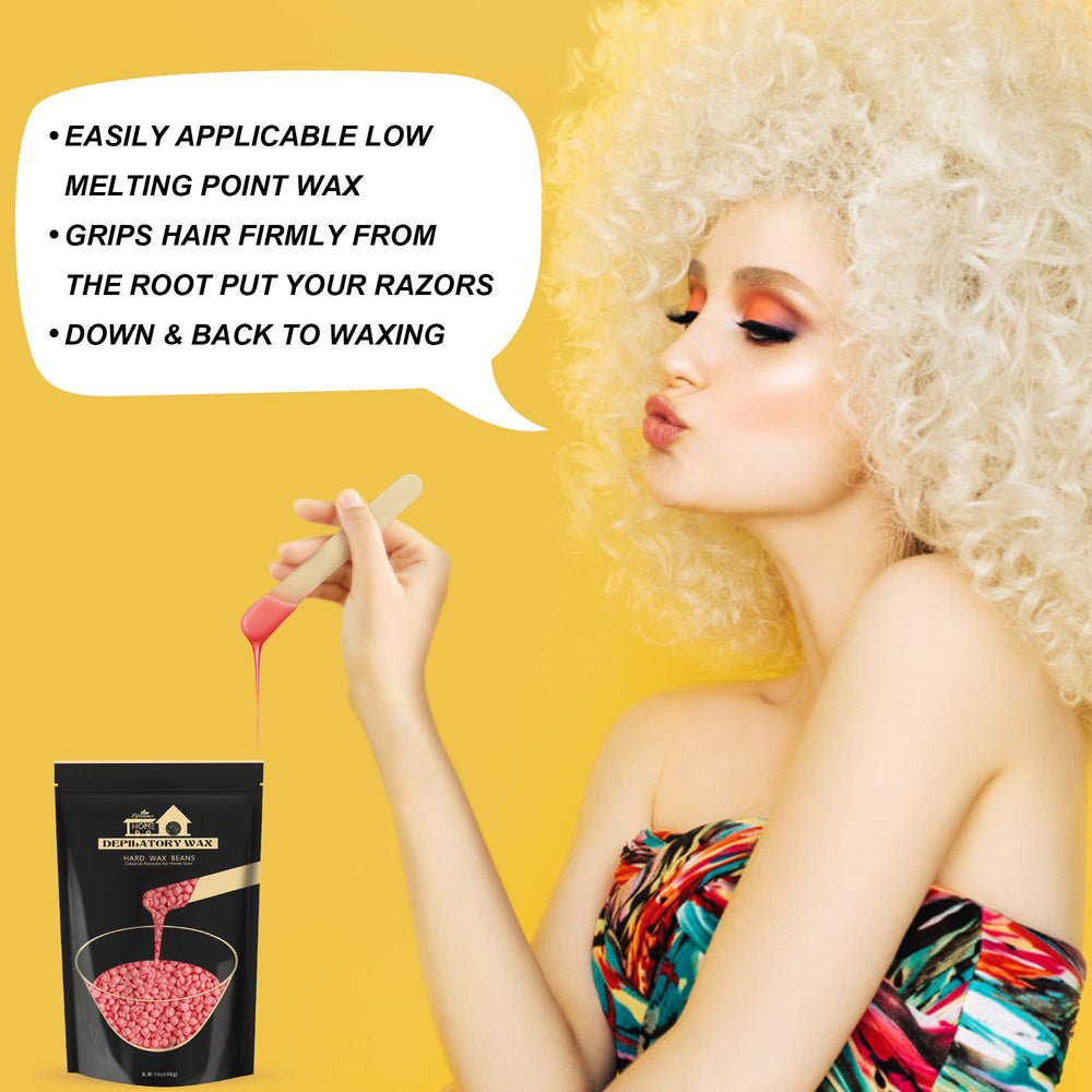 Lifestance hard wax beans back wax for broad, even coverage.