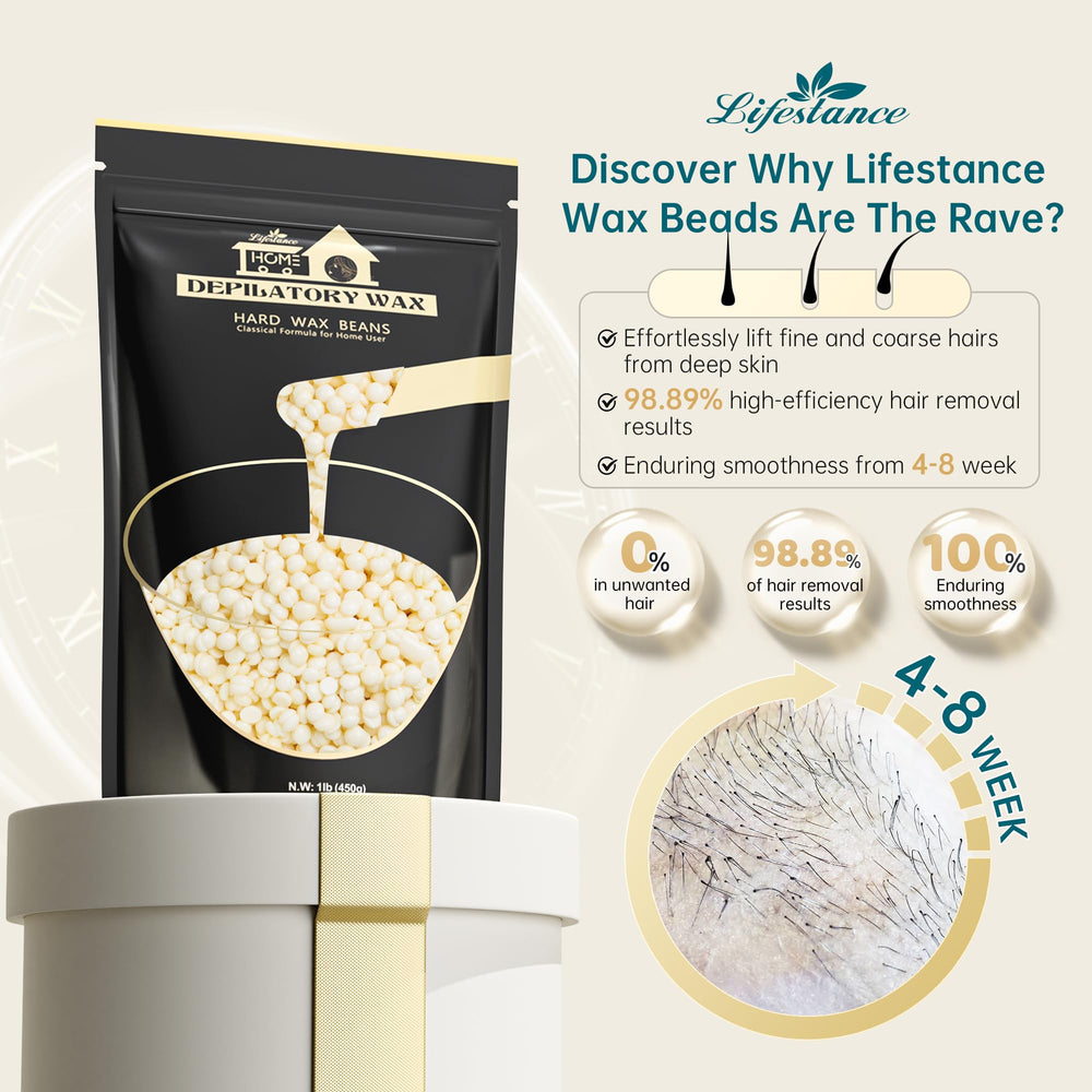 Lifestance wax beads being poured for at-home waxing