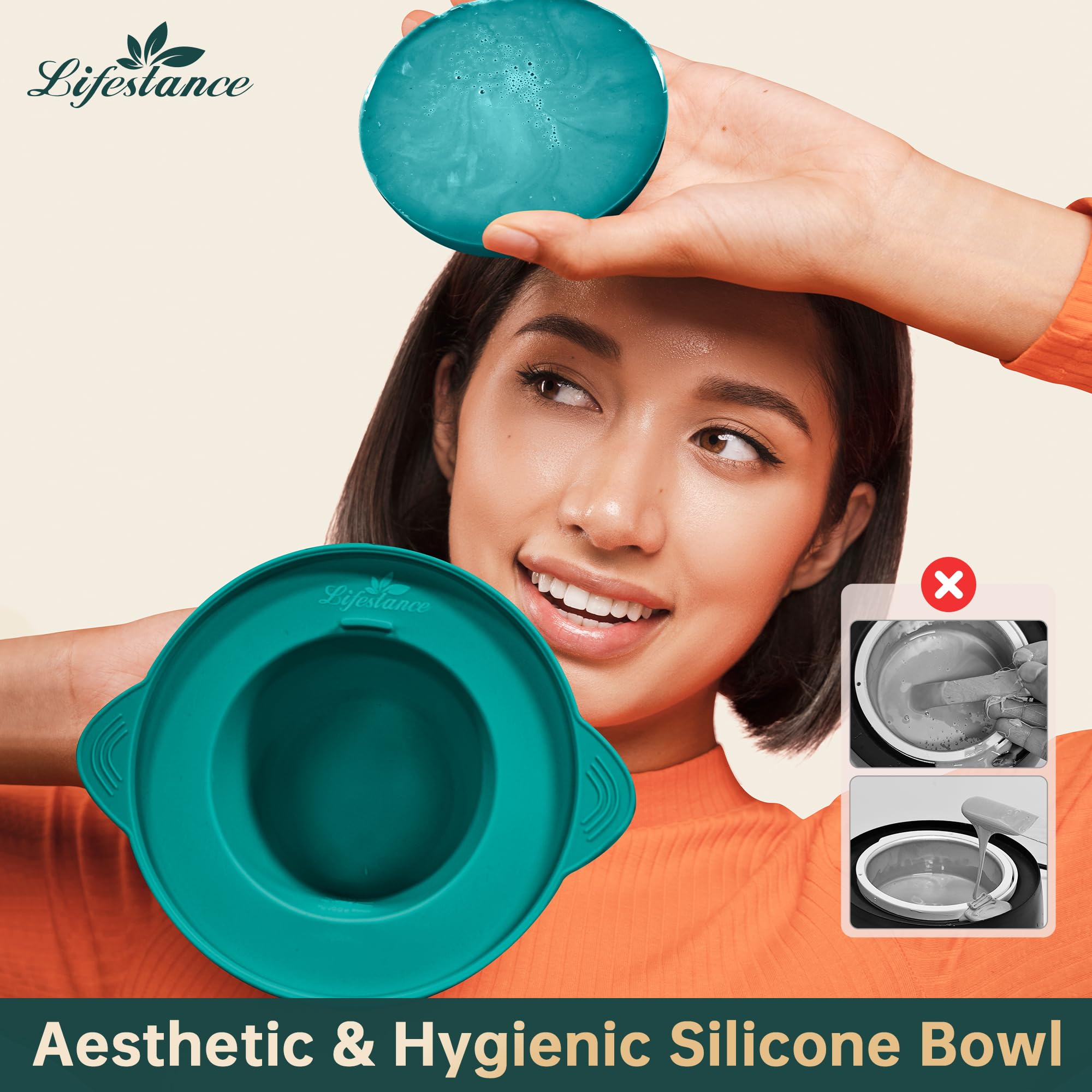 Lifestance larger silicone liner eases wax cleanup.