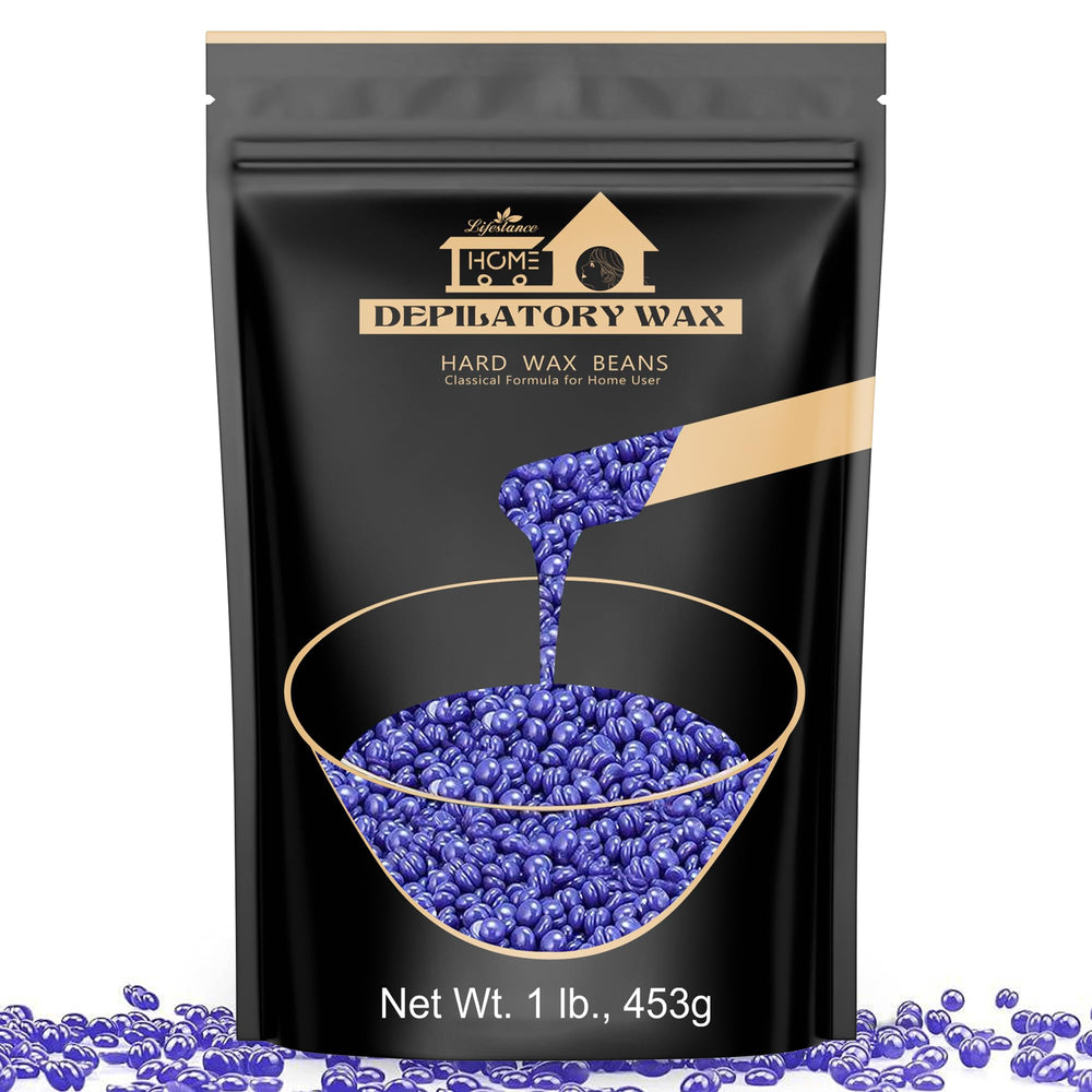 Lifestance lavender hard wax beads refill packaging for easy at-home hair removal