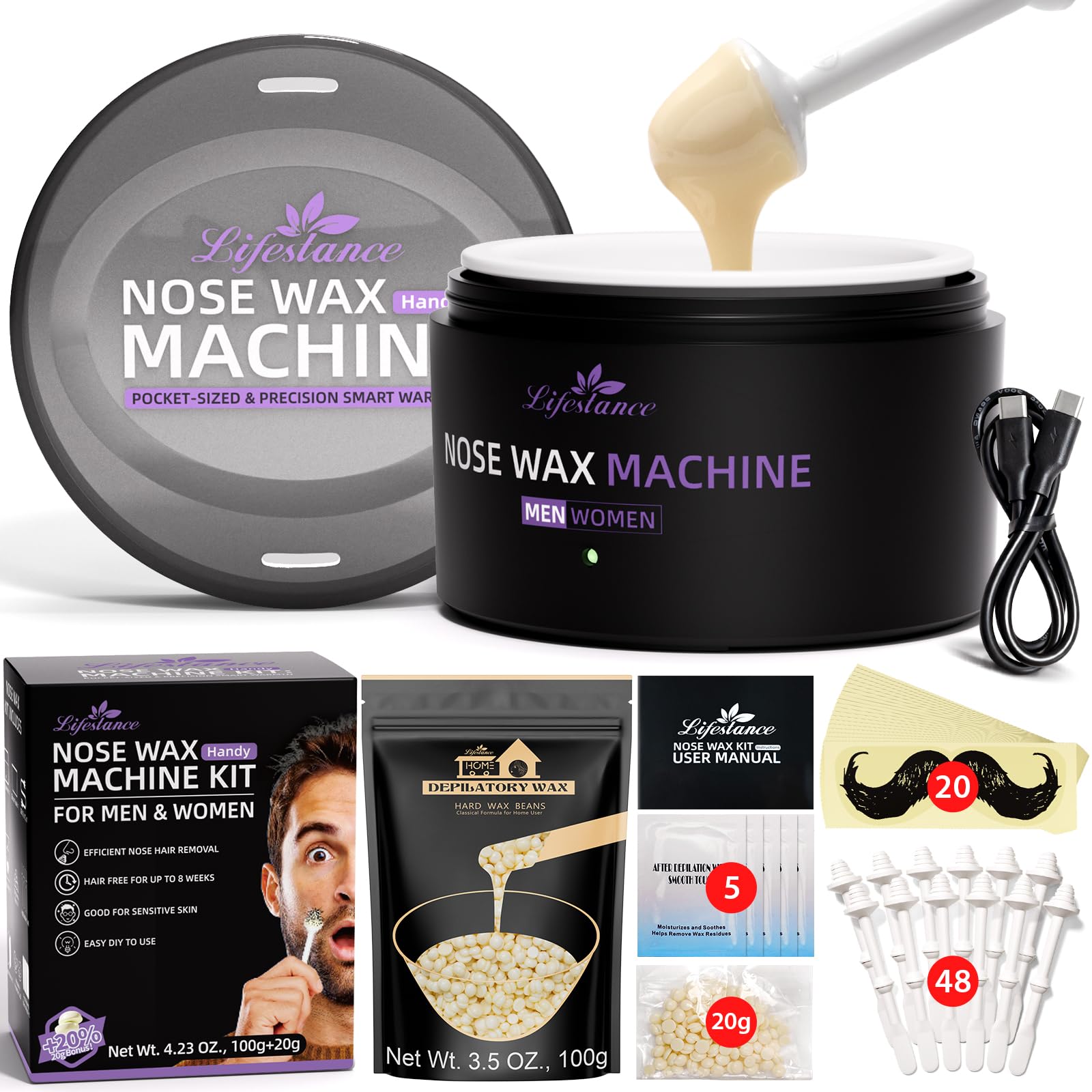 Lifestance Nose Wax Kit warmer enables quick at-home waxing.