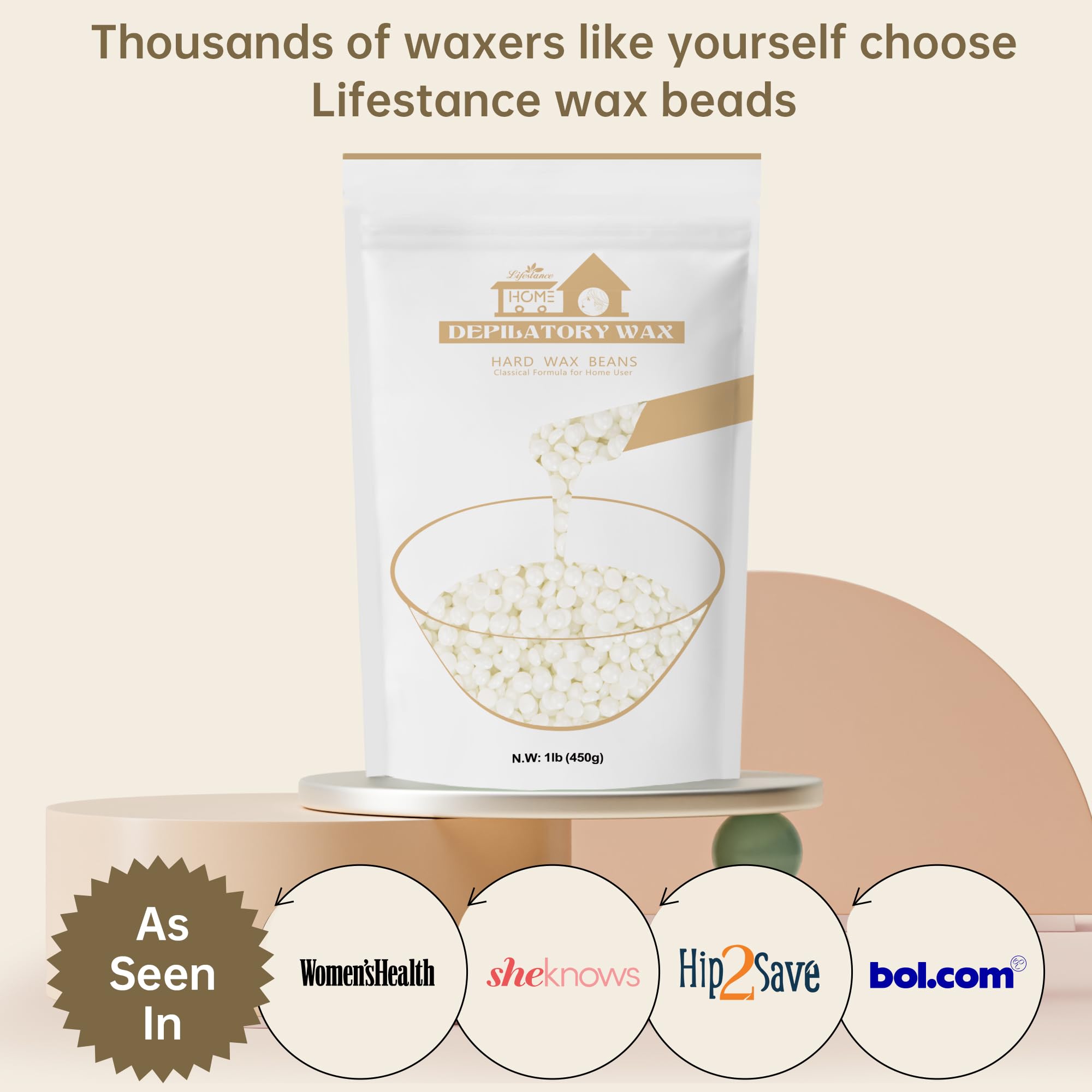 Lifestance Pearl White wax beads suitable for bikini area waxing at home