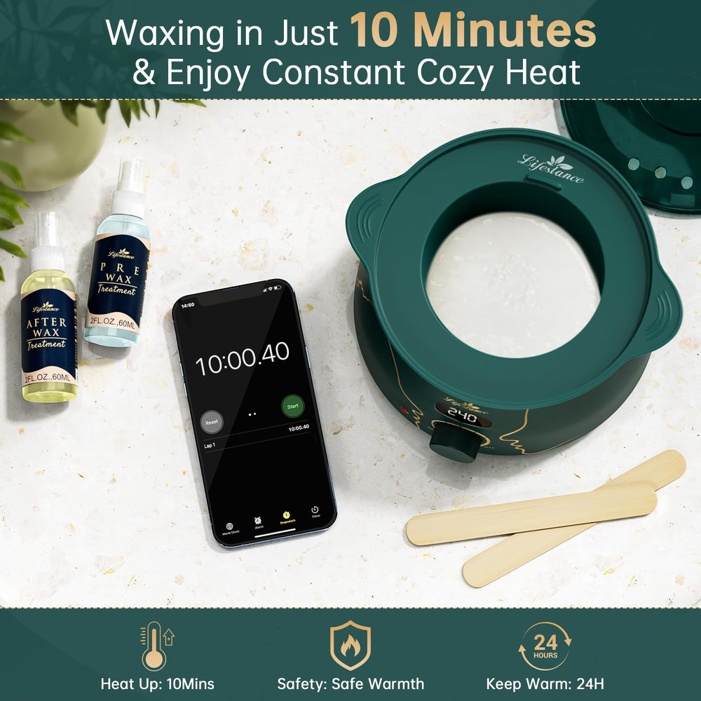 Lifestance silicone pot liner enables easy cleanup after waxing.
