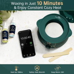 Lifestance silicone pot liner enables easy cleanup after waxing.