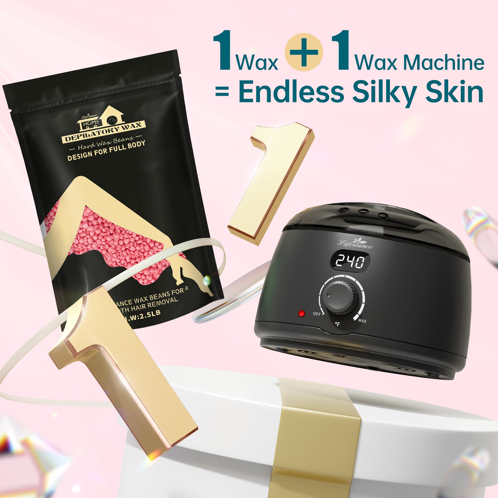 Salon-quality results at home with Lifestance rose wax beads.