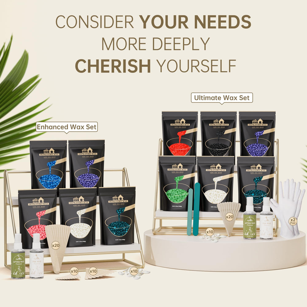 Lifestance ultimate wax set layout, comprehensive home waxing kit