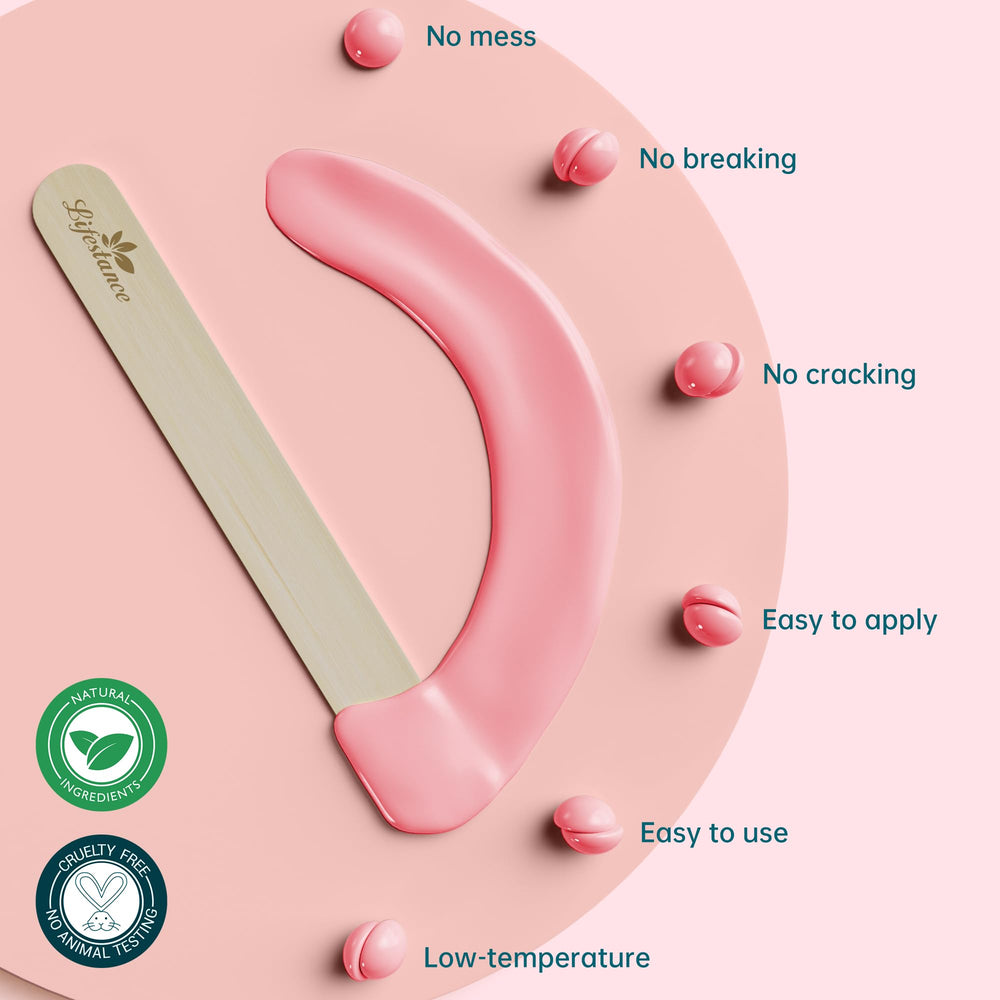 Underarm waxing with soft wax beads for comfortable results.