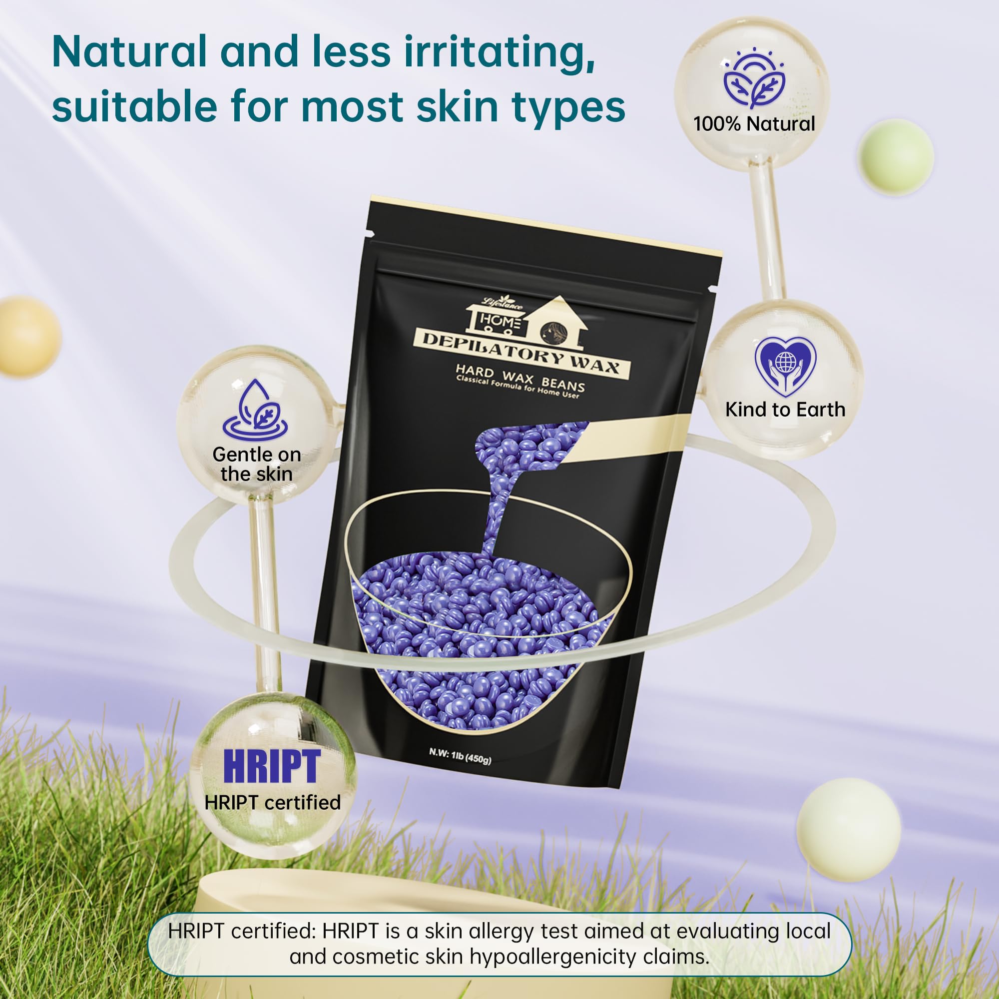 Lifestance wax beads being applied on skin for comfortable, low-temperature waxing